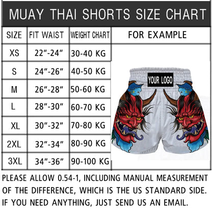 Black & White Dragon Print Fight Muay Thai Shorts